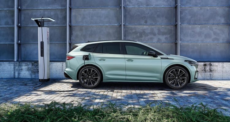 White Skoda Enyaq Side