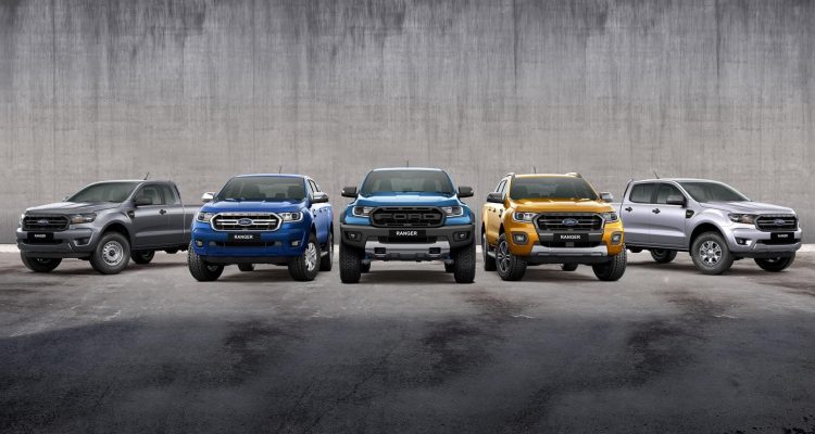 2021 Ford Rangers Lined Up Front