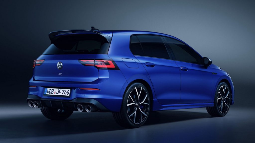 2021 Volkswagen Golf R Mk8 blue rear