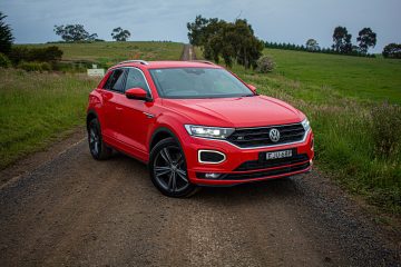 Red Volkswagen T-Roc front