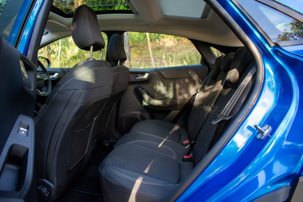 Blue 2020 Ford Puma interior