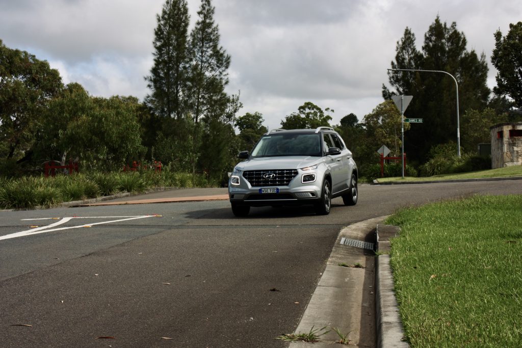 2021 Hyundai Venue Elite exiting a roundabout