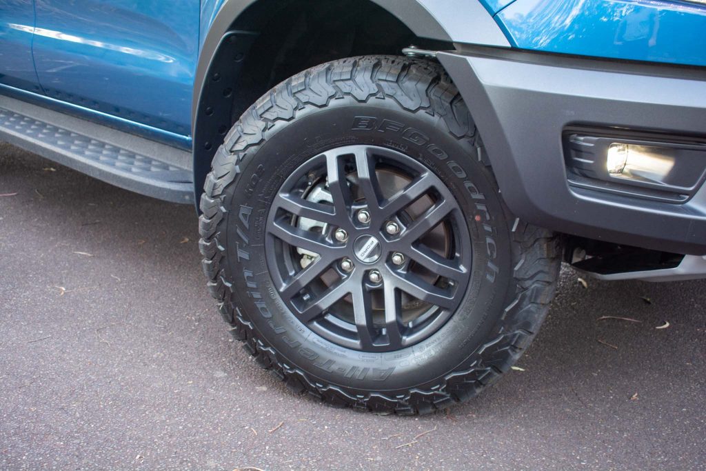 Blue Ford Ranger Raptor tyre