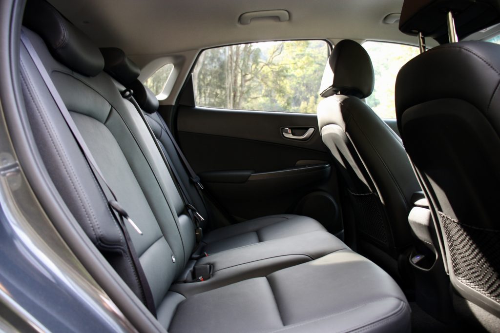 Kona Active rear leather seats