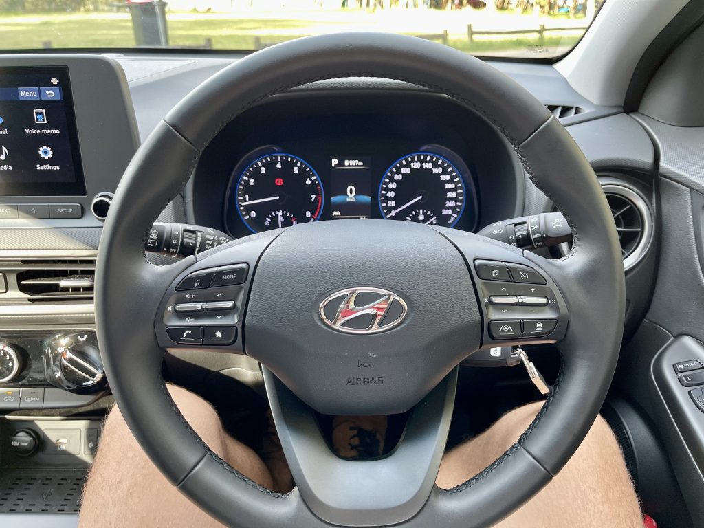 Leather steering wheel