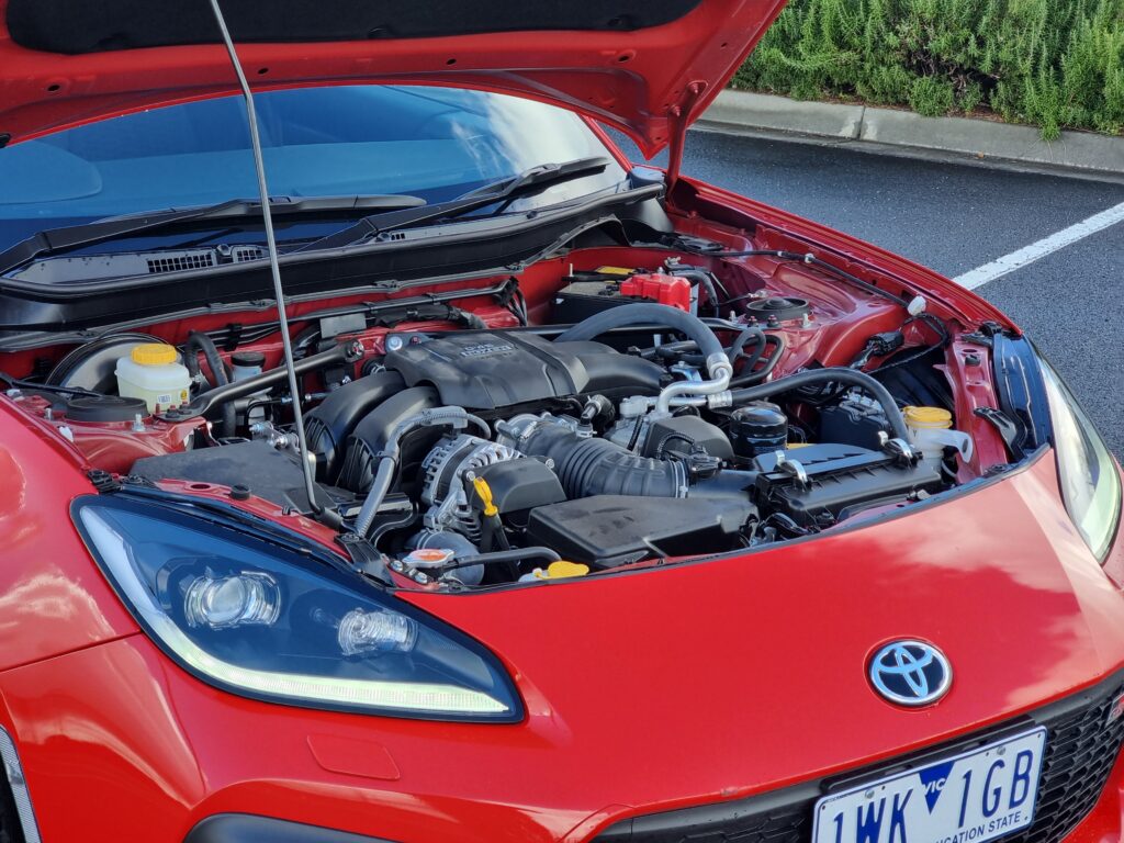 2023 red Toyota GR 86 engine