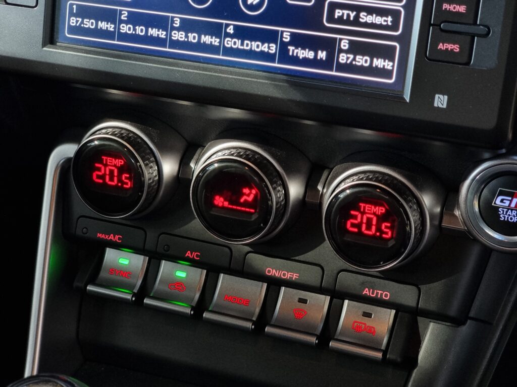 2023 red Toyota GR 86 interior